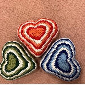 Handcrafted Heart-Shaped Accent Pillows - Set of 3